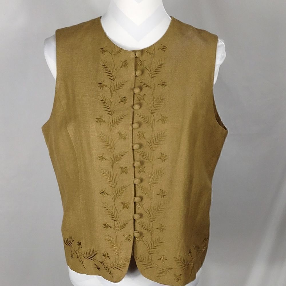 Bushwacker Linen Embroidered Woman's Vest